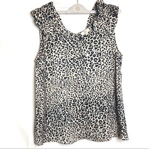Entro Leopard print blouse with ruffle sleeve Size M